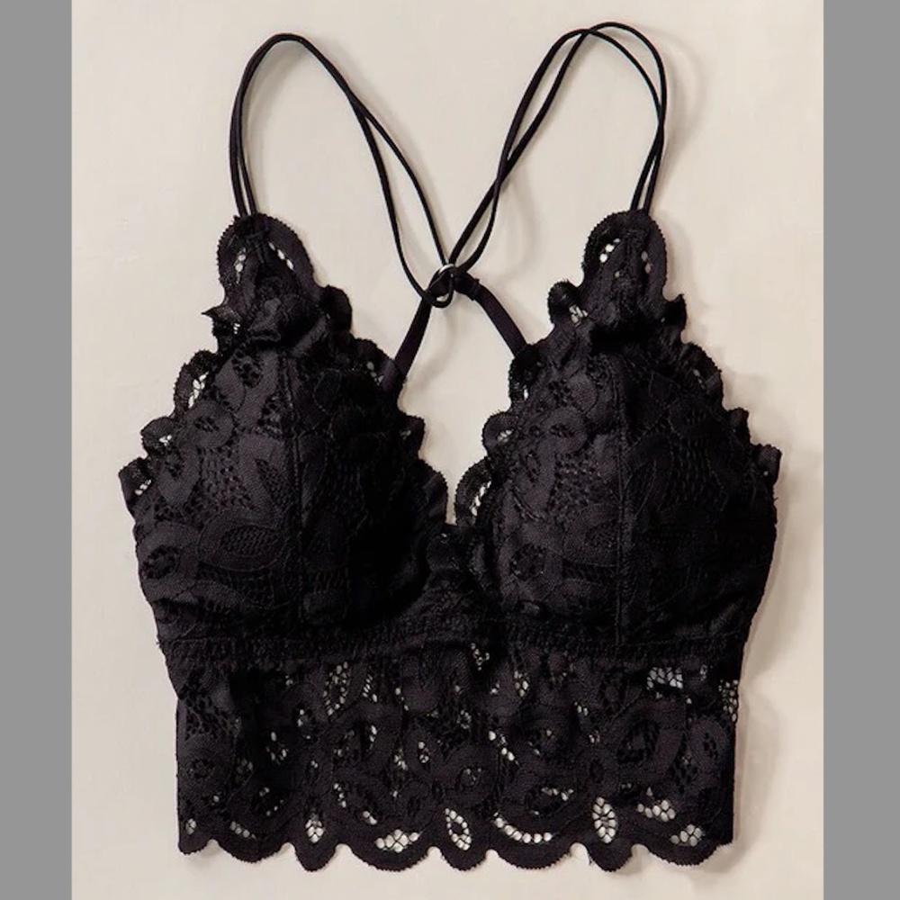 Padded lace bralette, Black - Abercrombie & Fitch - size XS - NWOT - Black